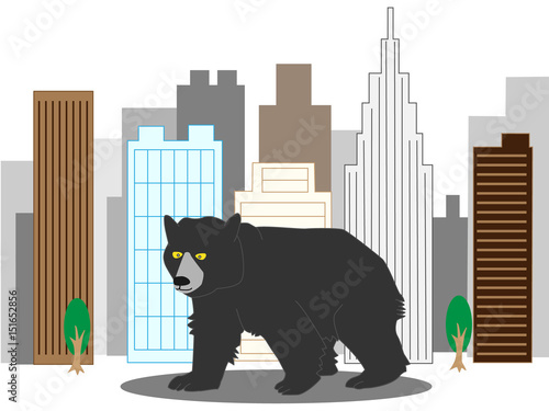 ビル街に現れる熊