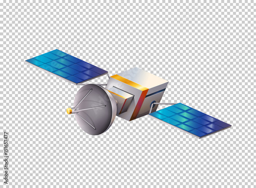 Modern satellite on transparent background