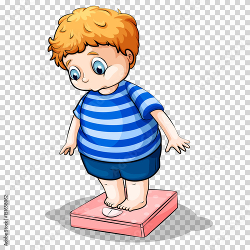 Fat boy on scale