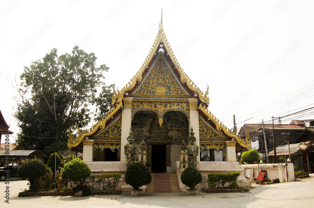 Wat Si Khun Mueang temple for thai people respect and praying with travelers people visit
