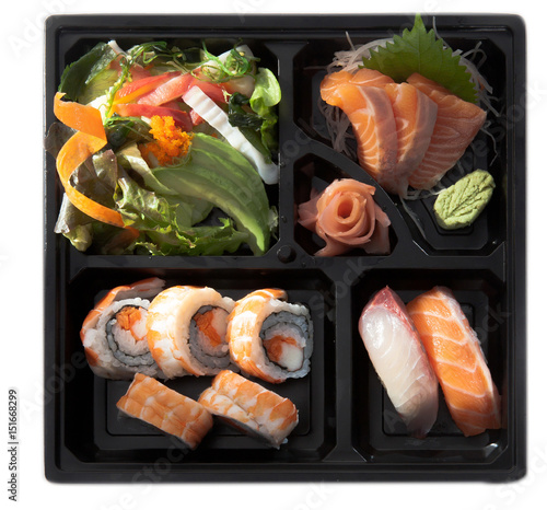 salmon sushi roll Japanese bento