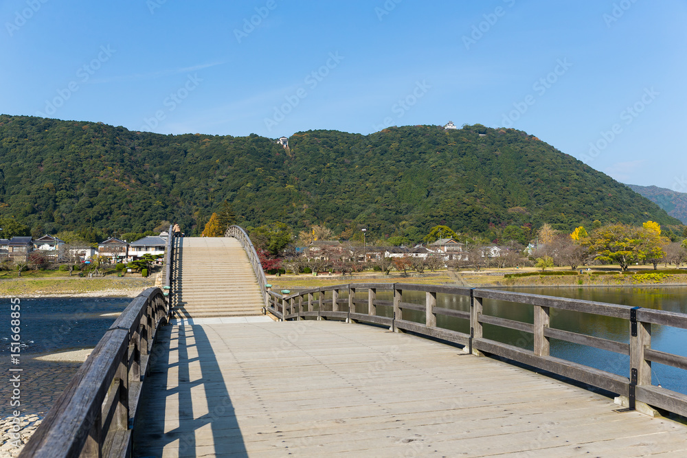 Wooden Kintai Bridge in Japan