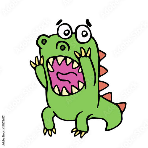 scared dinosaur. vector illustration. © likozor