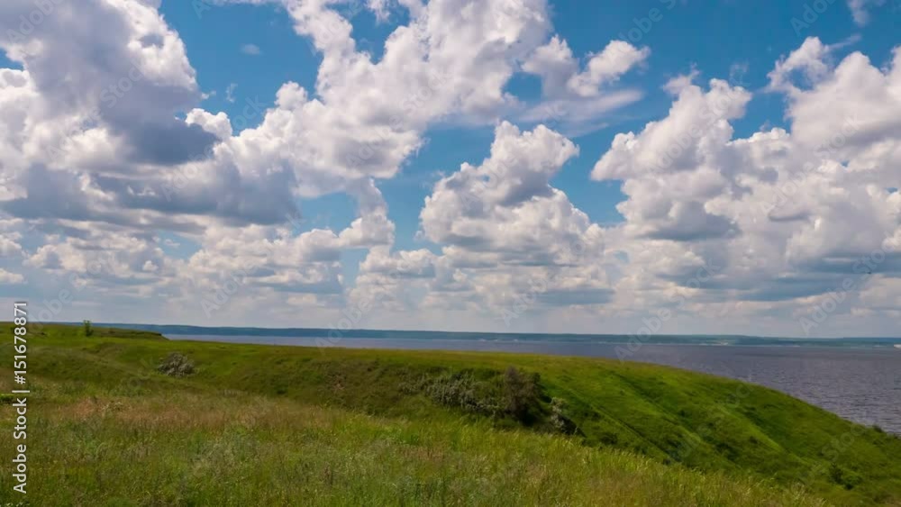 Clouds over the Volga river (time lapse)