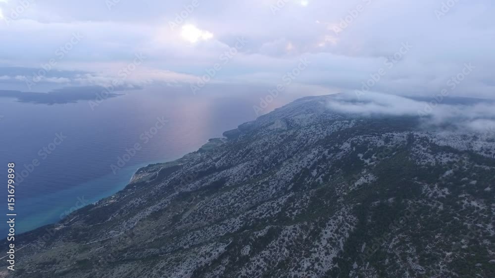 Moody aerial view of Adriatic, Croatia Moody aerial view of Adriatic, Croatia