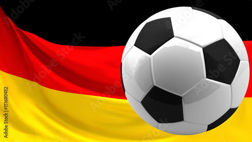 football ball over german flag. 3d rendering