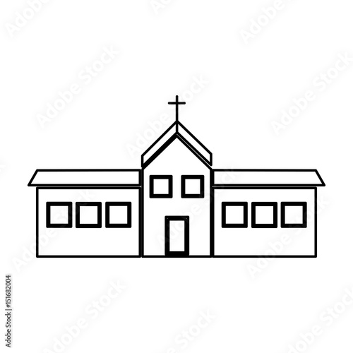 christian church building religion concept vector illustration