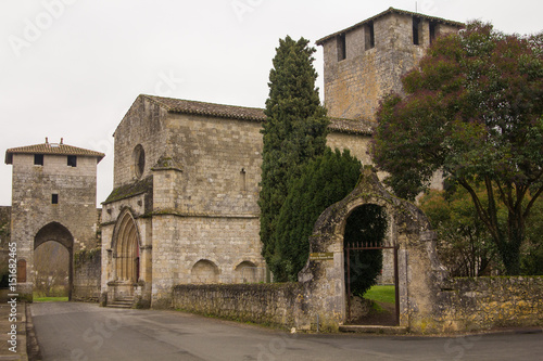 Church built with stones at Vianne, France