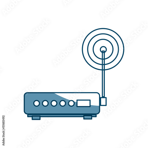 router, modem hardware, connection communication, technology mobile vector illustration