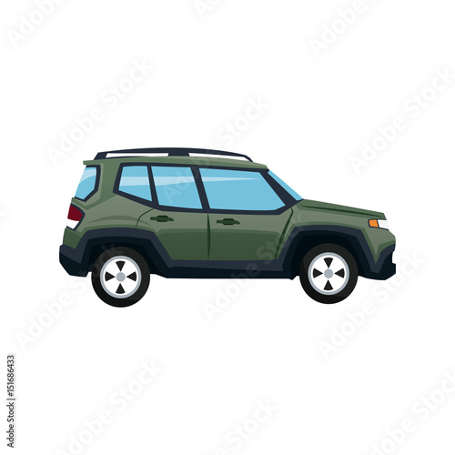 green suv car vehicle luxury compact image vector illustration