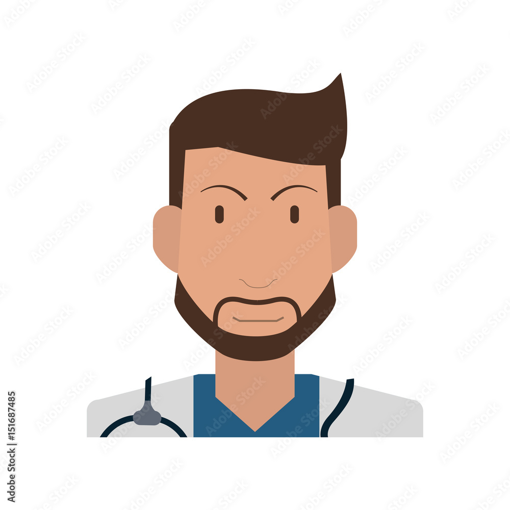 male medical doctor with stethoscope icon image vector illustration design 
