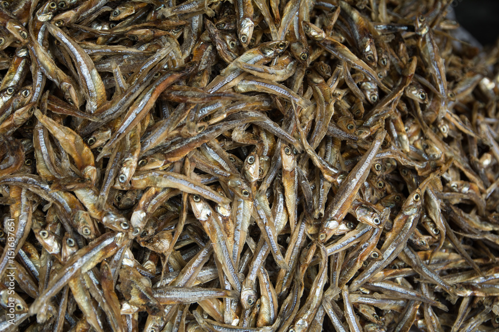 Dried Small fish used in thai cuisine