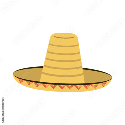 mexican straw hat icon image vector illustration design 