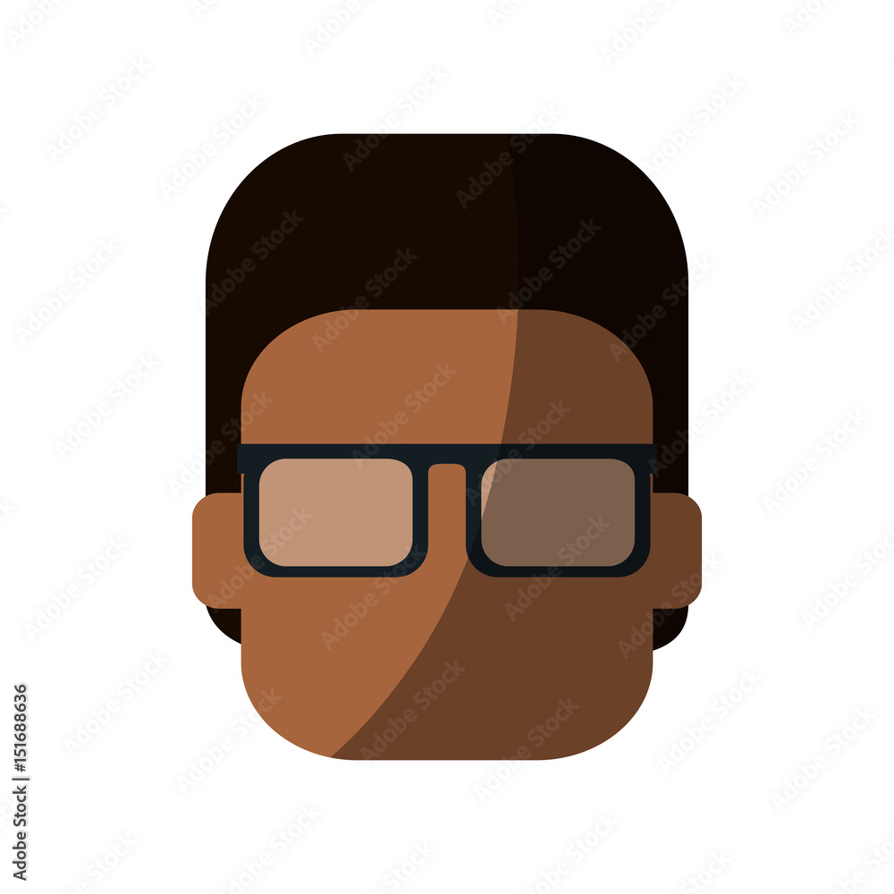 head of dark skin man with glasses icon image vector illustration design head of dark skin man with glasses icon image vector illustration design