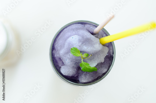 Mint on grapes juicy and smoothie