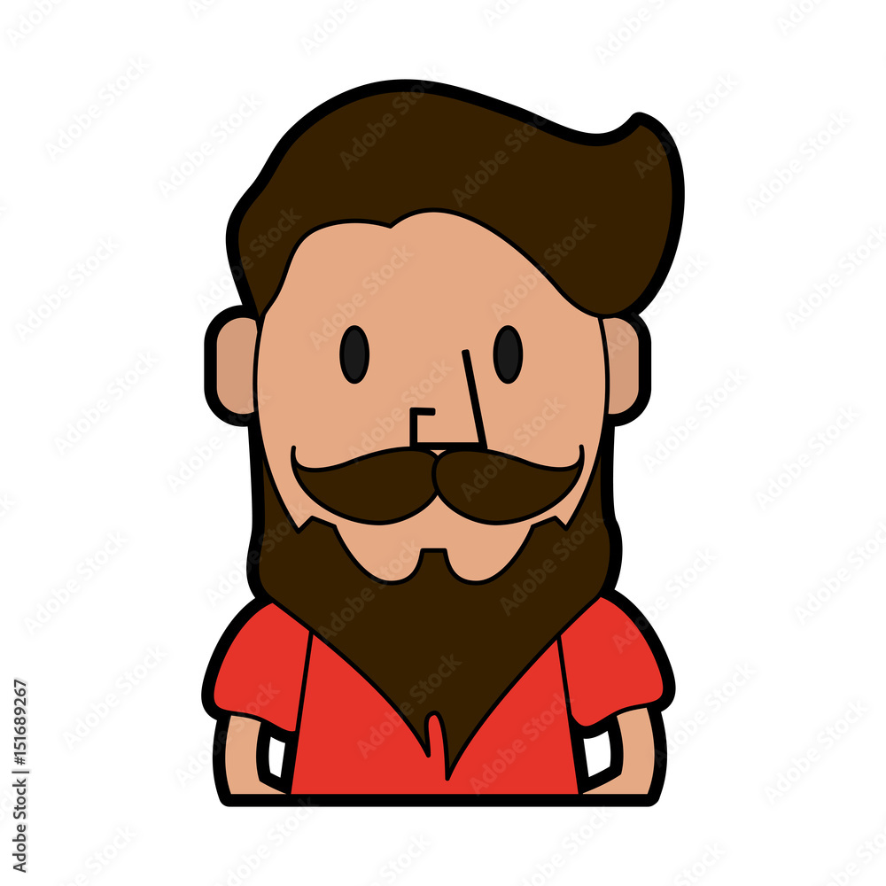 hipster man character icon image vector illustration design 