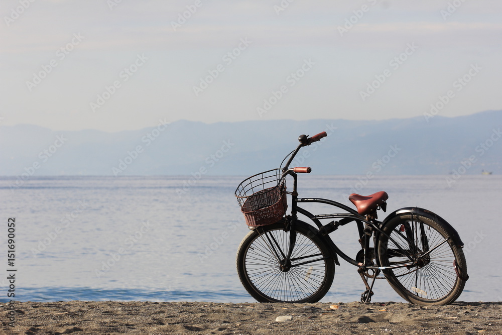 Fototapeta premium 浜辺の自転車