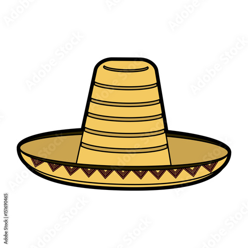 mexican straw hat icon image vector illustration design 