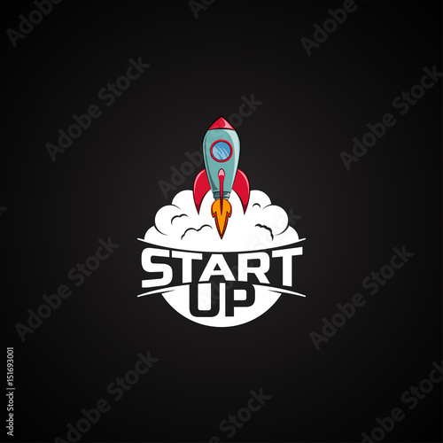 logo Space rocket ship