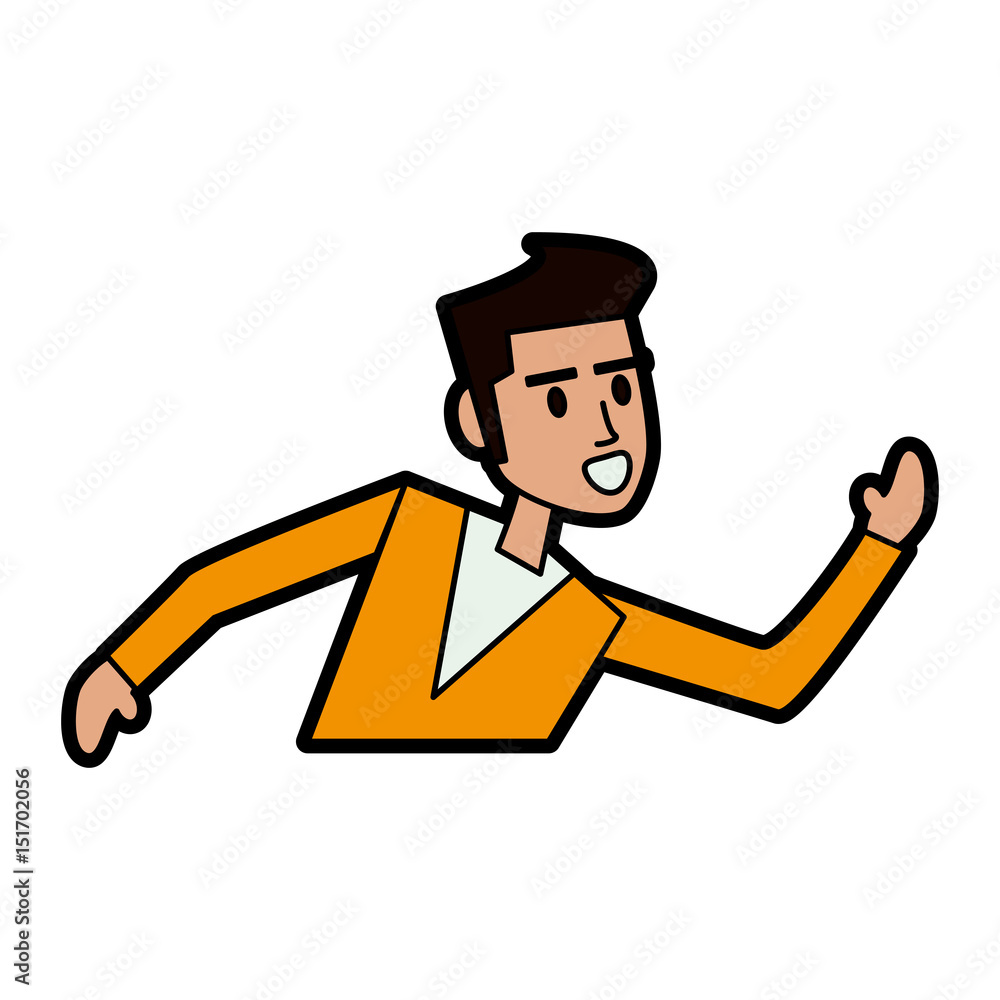 young man stretching arm icon image vector illustration design young man stretching arm icon image vector illustration design