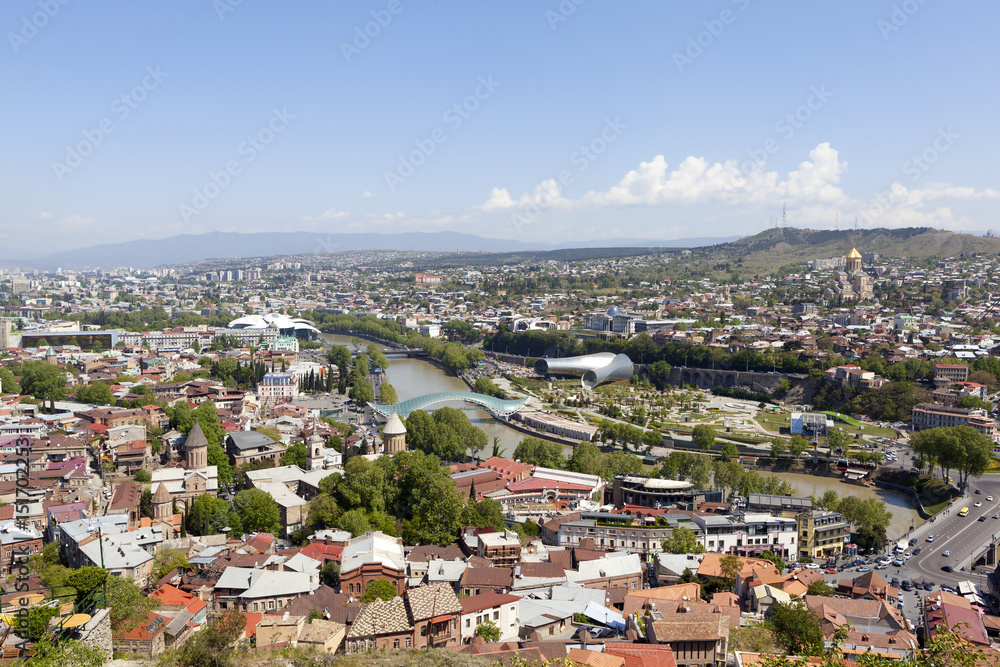 Панорама Тбилиси с высоты. Грузия.