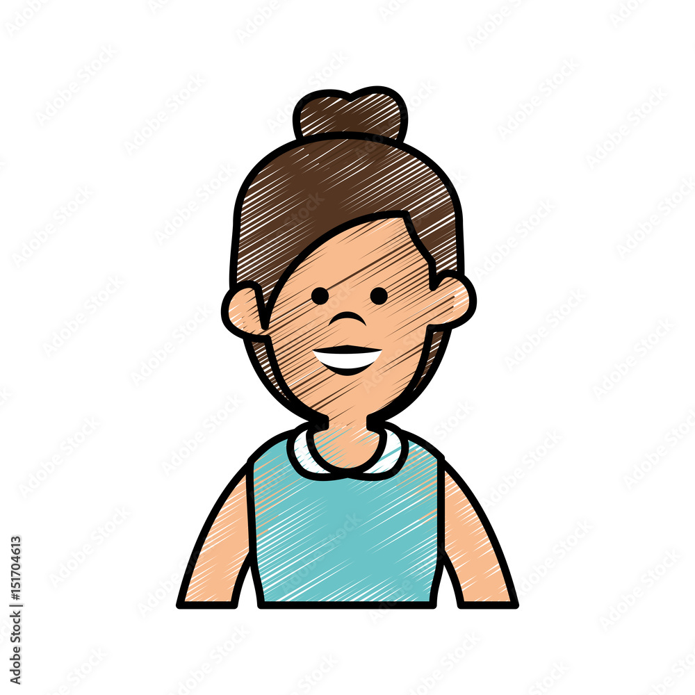 Young woman profile icon vector illustration graphic design Young woman profile icon vector illustration graphic design