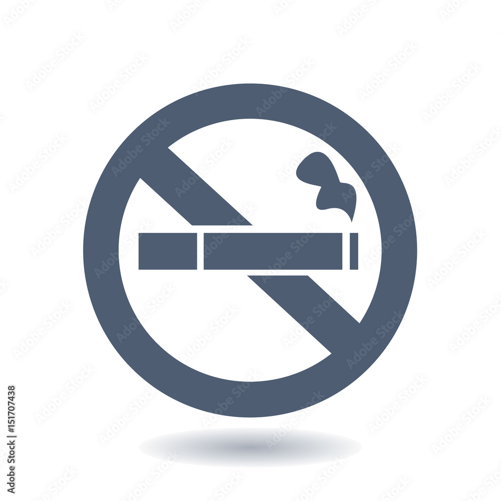 No smoke icon. Stop smoking symbol. Vector illustration. Filter-tipped cigarette. Icon for public places. No smoke icon. Stop smoking symbol. Vector illustration. Filter-tipped cigarette. Icon for public places.