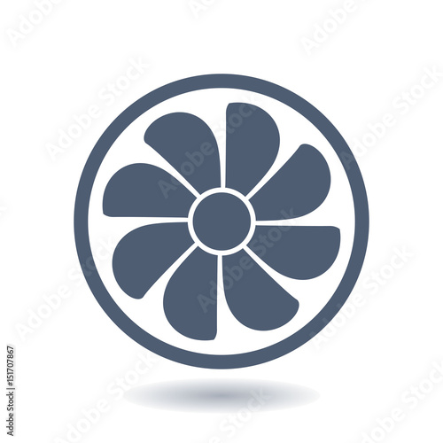 Exhaust fan icon. Ventilator symbol. Flat design style.