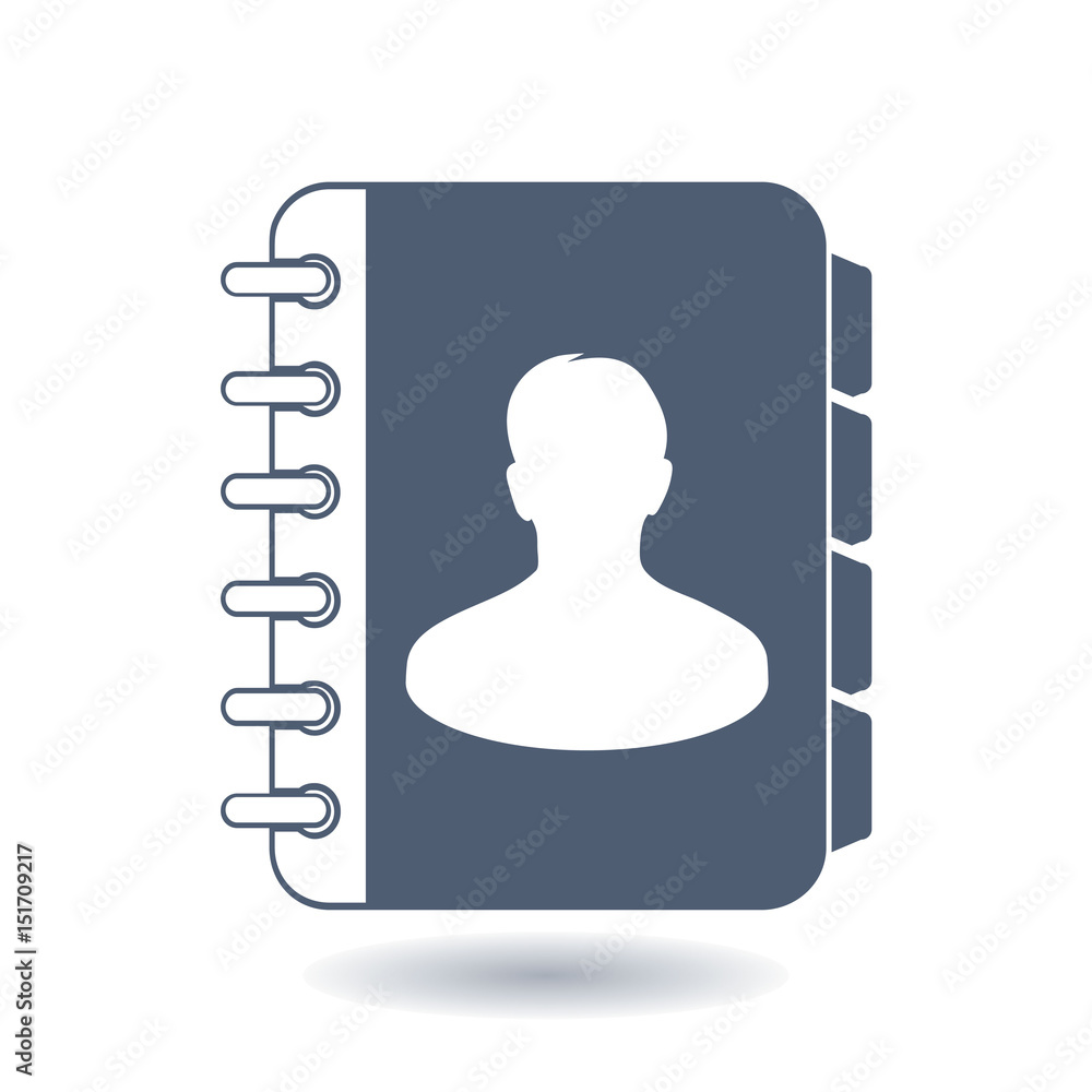 Address book icon vector. Flat design style. Address book icon vector. Flat design style.
