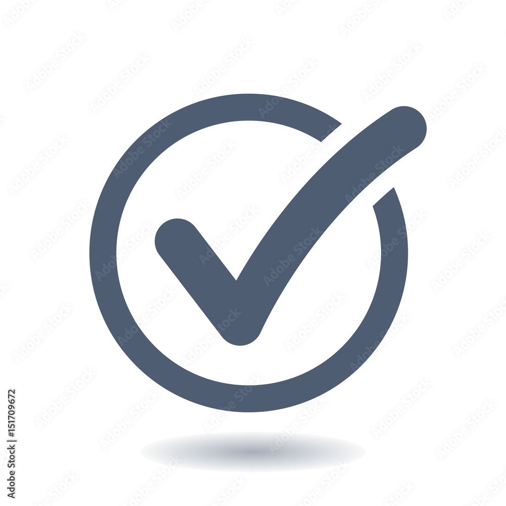 Check list button icon. Check mark in round sign. Check list button icon. Check mark in round sign.