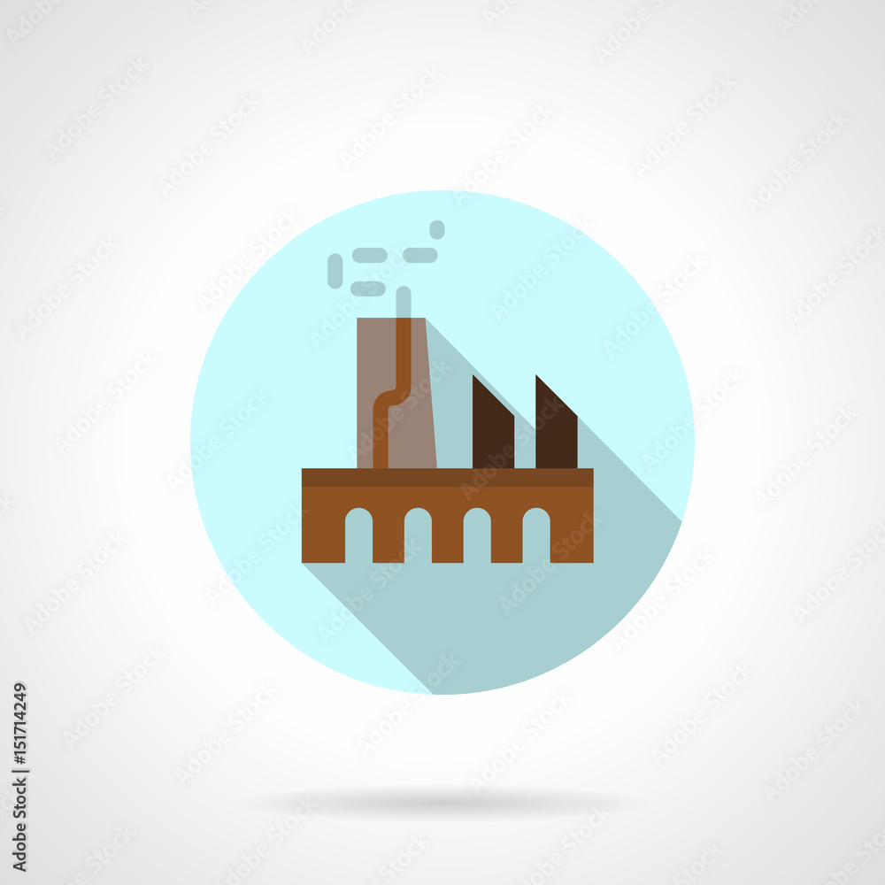 Obraz premium Industrial building flat round vector icon