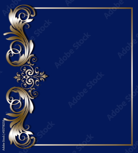 Gold vintage baroque ornament antique style. 