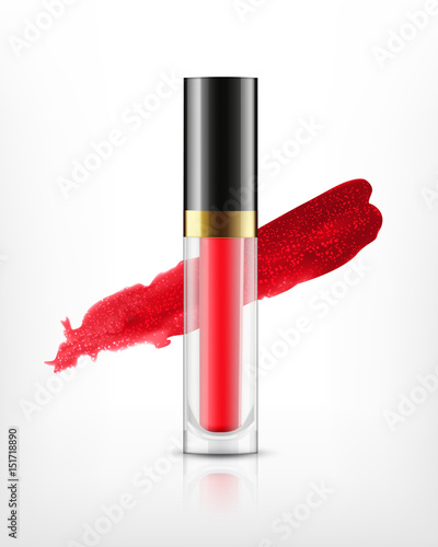 Lip gloss in glass bottle