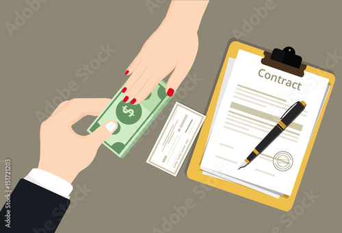 The businessman people bribe handed over money gratification