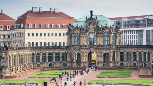 Palace courtyard of Zwinger in Dresden, Germany. Bellflower Pavilion. Travel photo