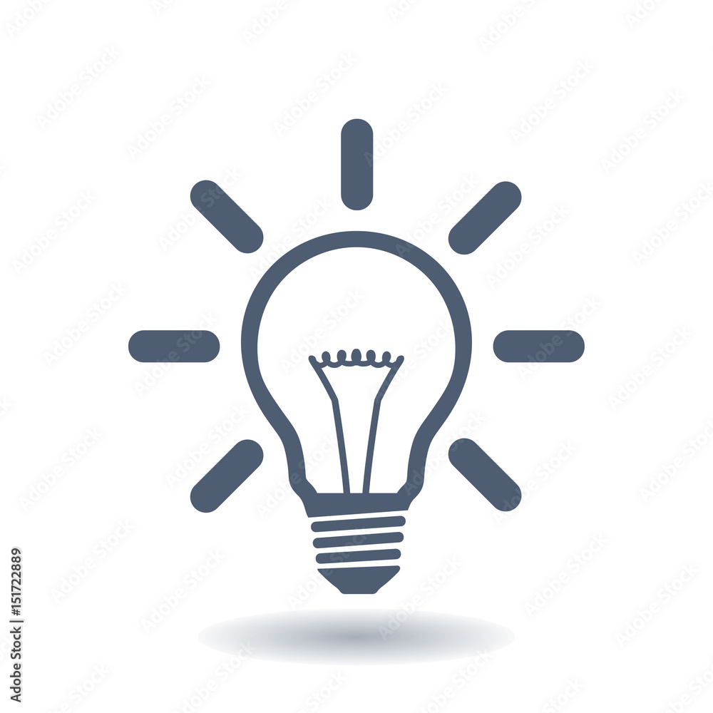 Light lamp sign icon. Idea bulb symbol. Flat design style. Light lamp sign icon. Idea bulb symbol. Flat design style.