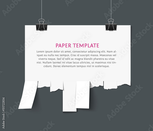 Street advertisement with tear of stripes paper