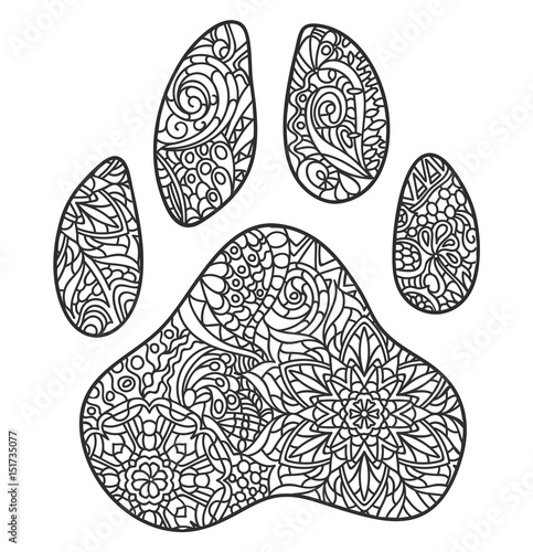 Dog paw print zentagle