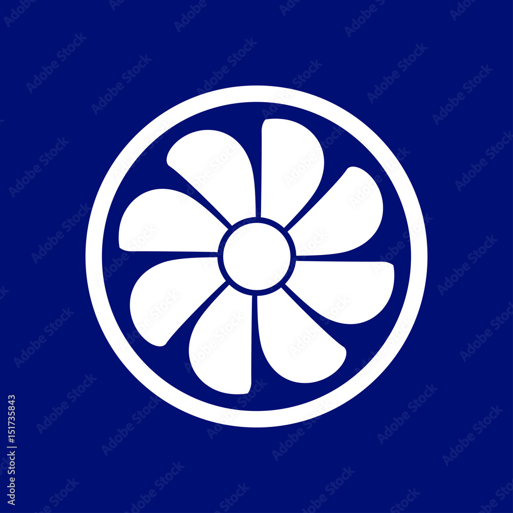Exhaust fan icon. Ventilator symbol. Flat design style. Exhaust fan icon. Ventilator symbol. Flat design style.