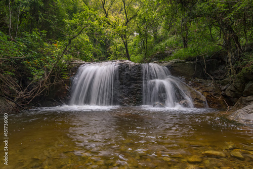 Huay saai leung waterfall in rain forest at Doi Inthanon National park in Chiang Mai ,Thailand
