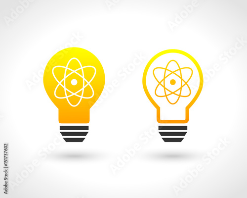 Atomic energy and lightbulb concept
