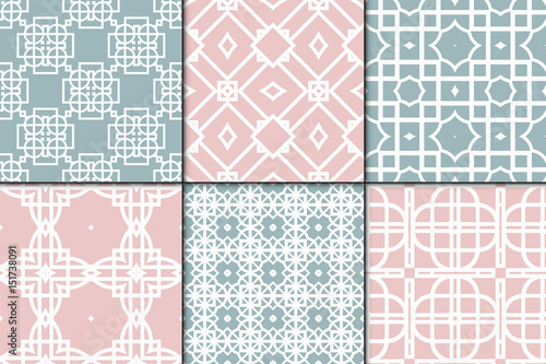 set of decorative ethnic ornament. Seamless geometric vector illustration.