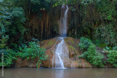 Huay saai leung waterfall in rain forest at Doi Inthanon National park in Chiang Mai ,Thailand