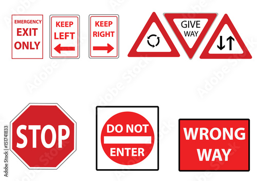  street signs in red