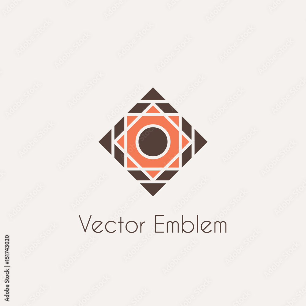 Vector mosaic rhomb emblem