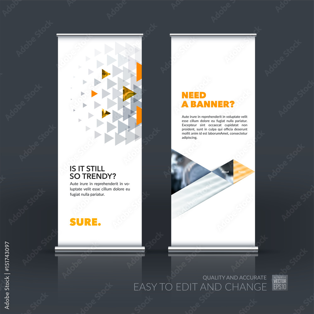 Naklejka premium Abstract business vector set of modern roll Up Banner stand desi