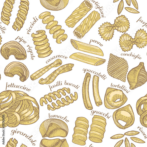 vector hand drawn pasta background