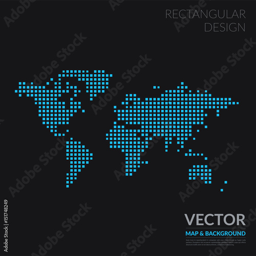 Wallpaper Mural Vector world map with rounds, spots, dots for business templates Torontodigital.ca