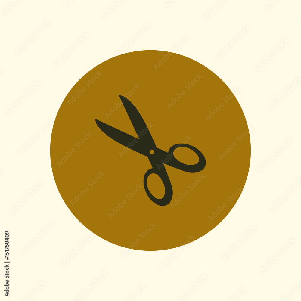 Scissors icon. Mark cut here. Flat design. Scissors icon. Mark cut here. Flat design.