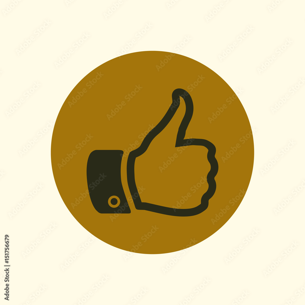Like icon. Hand finger up sign. Thumb up symbol. Flat design style. Like icon. Hand finger up sign. Thumb up symbol. Flat design style.